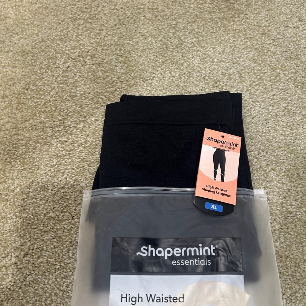 NWT Shapemint Black High Waisted Shaping Leggings size extra large - Picture 6 of 8